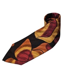 Van Gogh Collection Silk Black and Gold Geometric Pattern Tie Exellent Condition